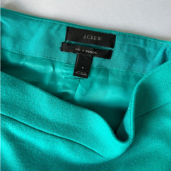 J. Crew // Teal Wool Pencil Skirt, Size 6 - Picture 3 of 4